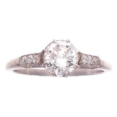 0.96 Carat Diamond Platinum Engagement Ring