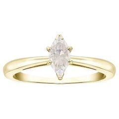0.96 carat Fancy White Diamond Marquise cut Yellow Gold 18K Ring