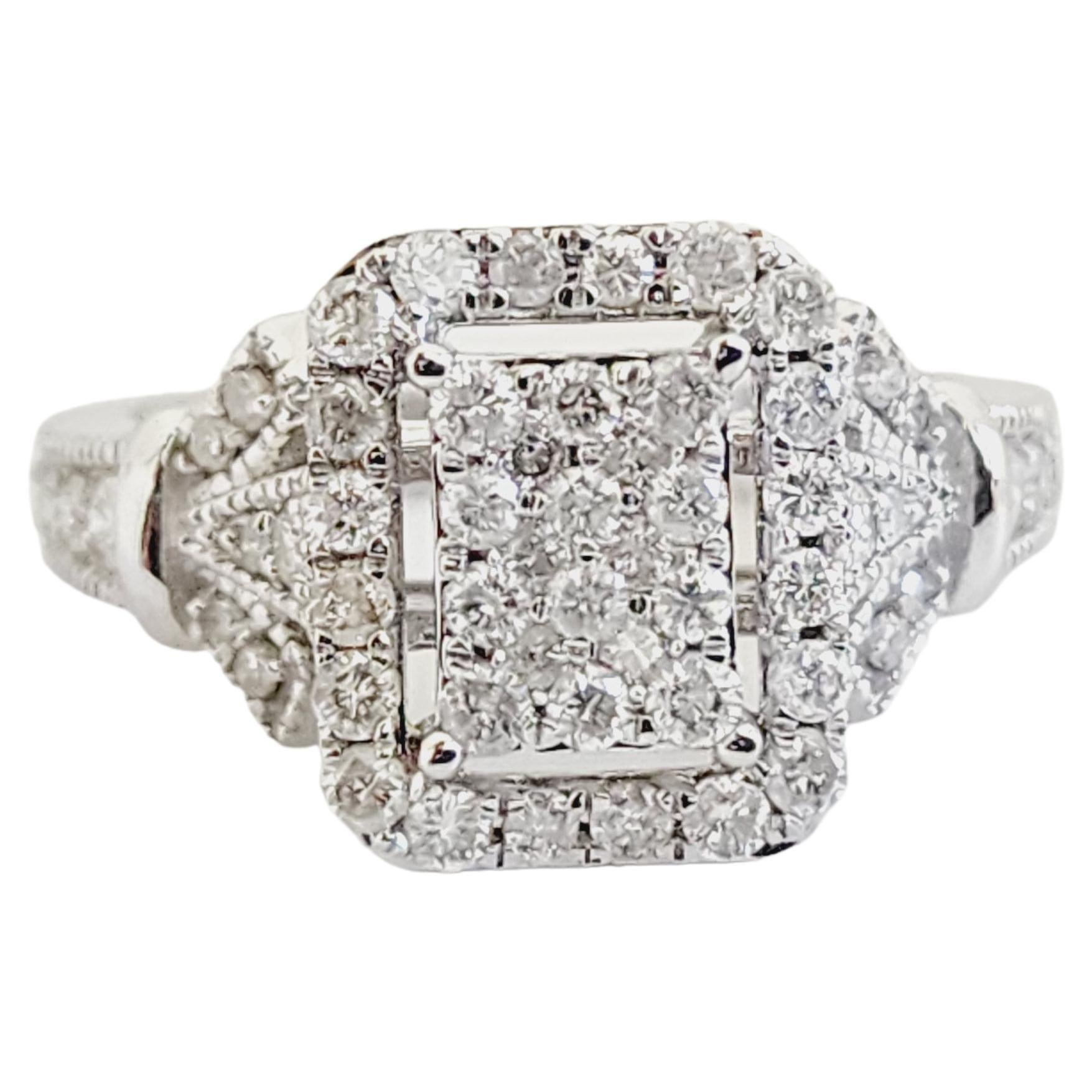 1.04 Carat Natural Diamond 14 Karat White Gold Ring For Sale at 1stDibs