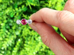 0.96 Carat Pink Sapphire and 0.80 Carat Diamond 15k Yellow Gold Ring Circa 1900