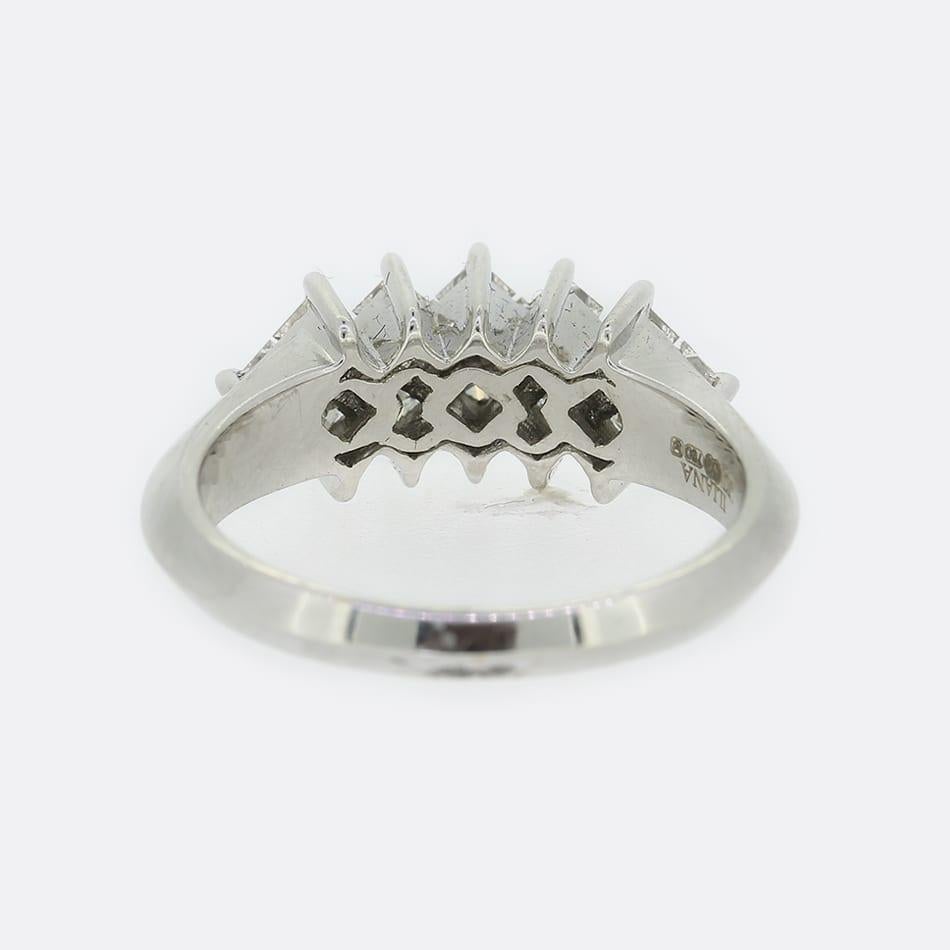 0,96 Karat Diamant-Cluster-Ring mit Prinzessinnenschliff (Carréschliff) im Angebot