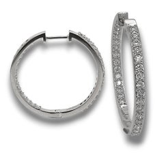0,96 Karat Runder Diamant Weißgold Creolen