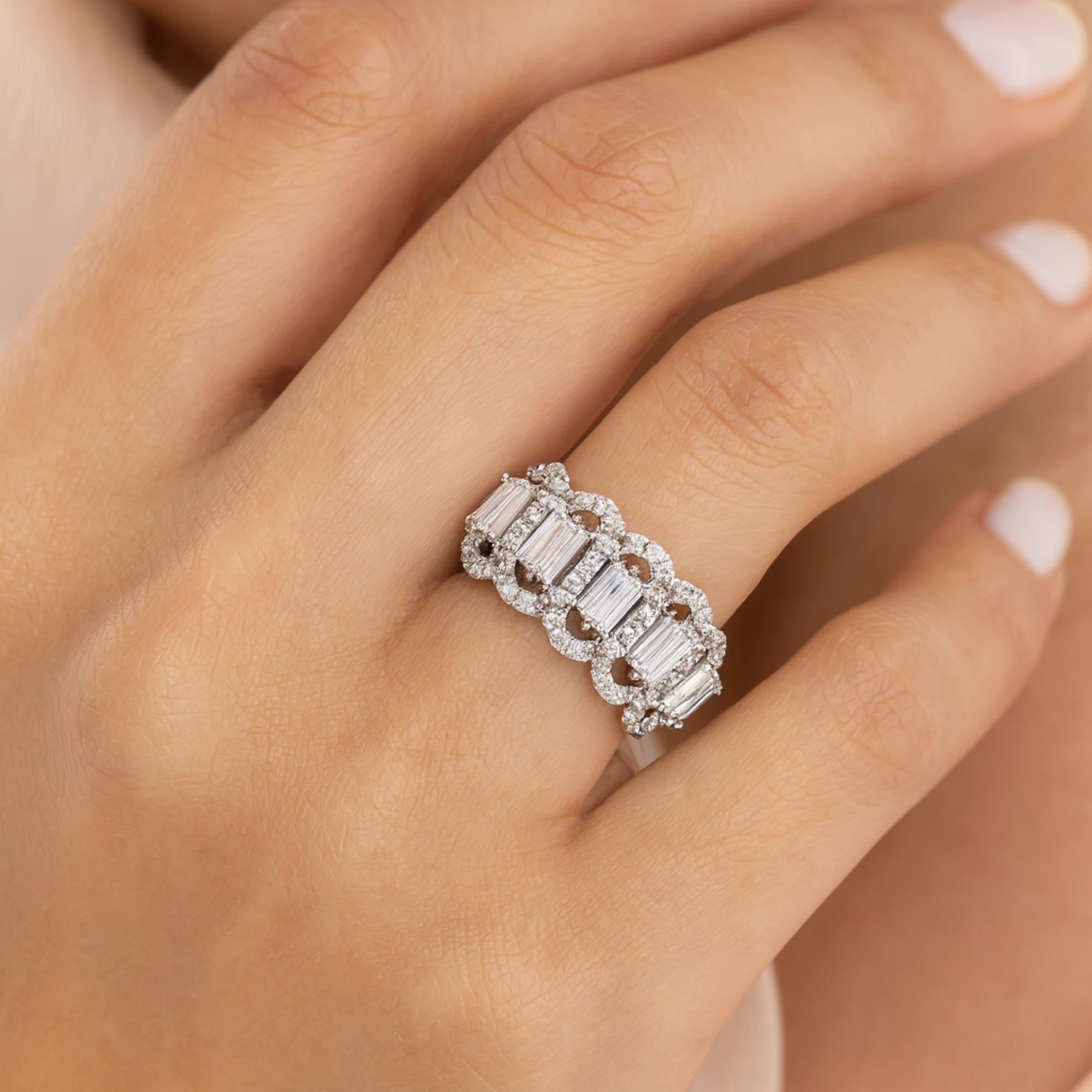 Im Angebot: 0,96 Karat SI Reinheit HI Farbe Diamant Verlobungsring 14k Weißgold () 2