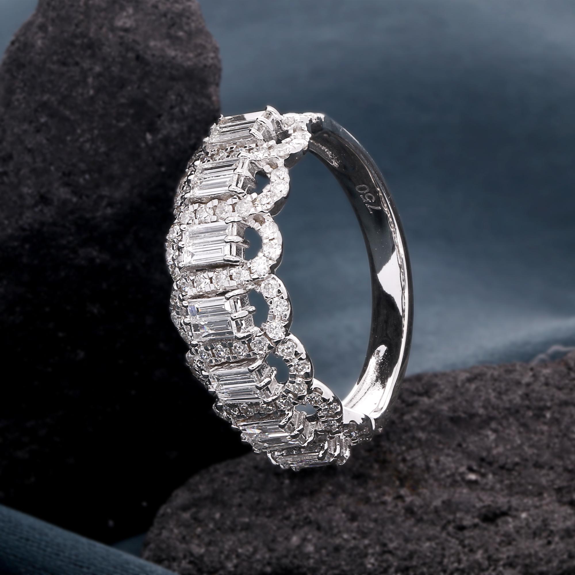 Im Angebot: 0,96 Karat SI Reinheit HI Farbe Diamant Verlobungsring 14k Weißgold () 4