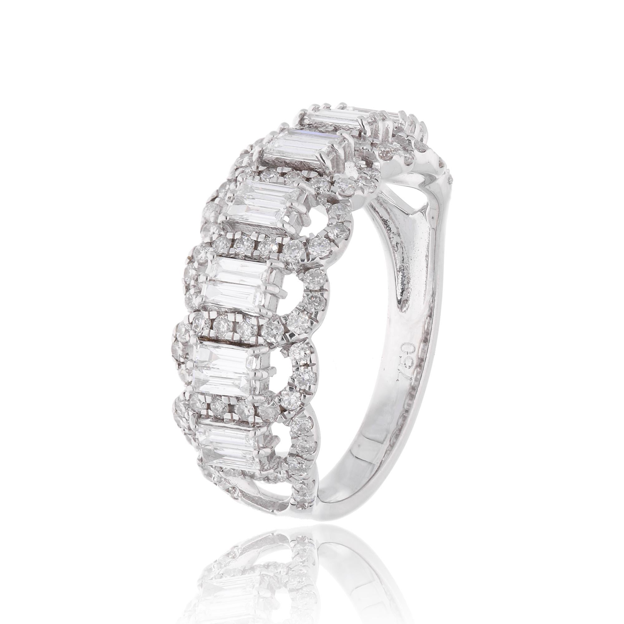 Im Angebot: 0,96 Karat SI Reinheit HI Farbe Diamant Verlobungsring 14k Weißgold () 6