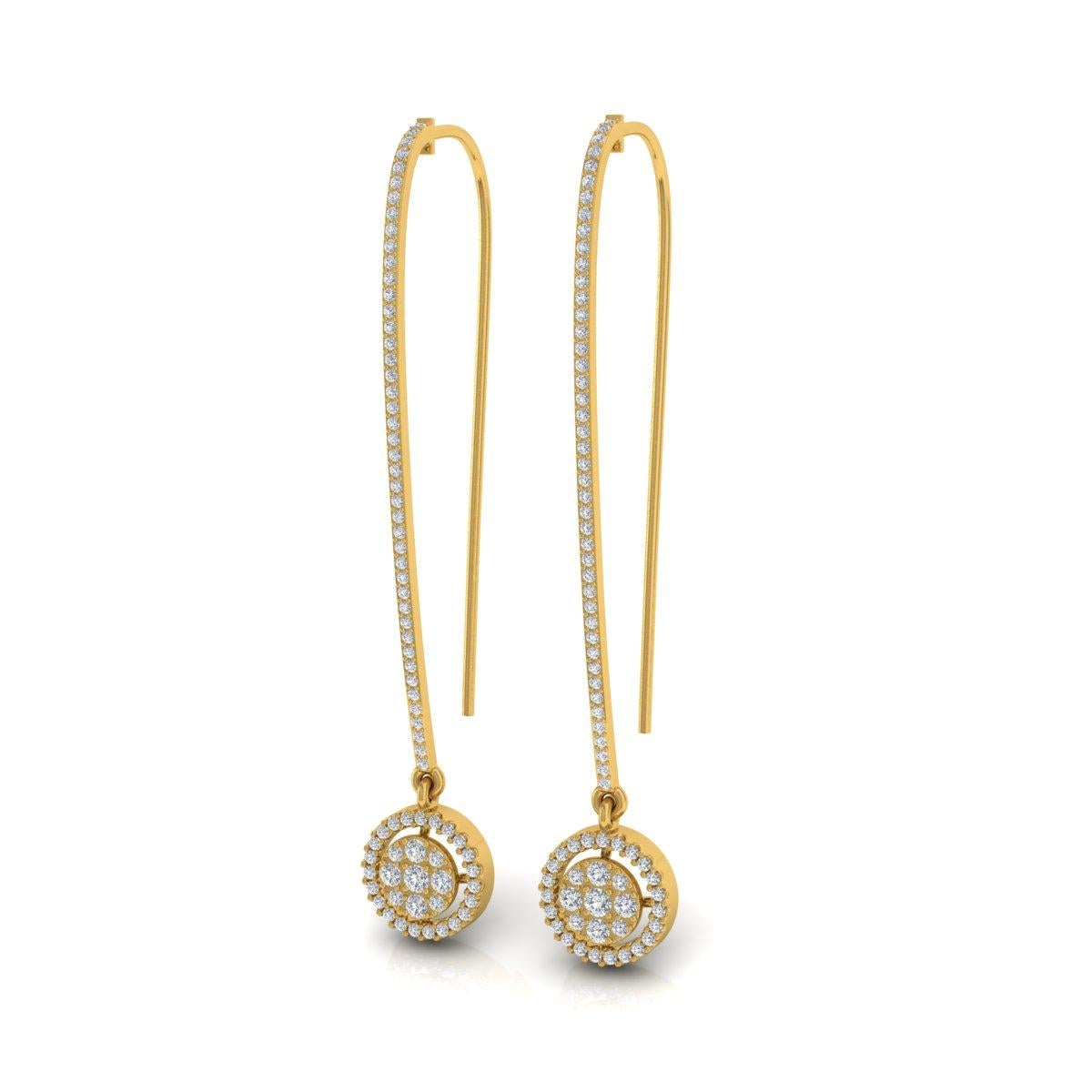 Diese exquisiten Ohrringe sind aus 14-karätigem Gold gegossen und mit 0,96 Karat funkelnden Diamanten besetzt.

FOLLOW SPECTRUM JEWELS Storefront, um die neueste Collection'S und exklusive Stücke zu sehen. Spectrum Jewels ist stolz darauf, ein Top