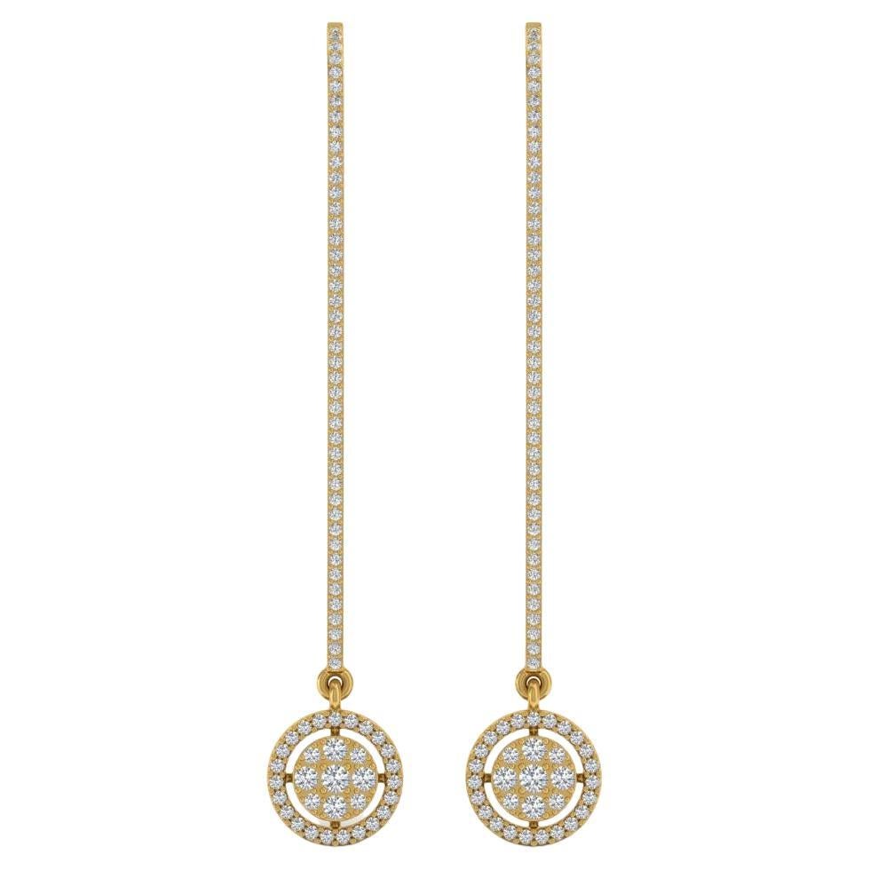 0.96 Carat SI Clarity HI Color Diamond French Hook Earrings 14 Karat Yellow Gold