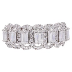 0,96 Karat SI Reinheit HI Farbe Diamantring Massiv 18k Weißgold feiner Schmuck