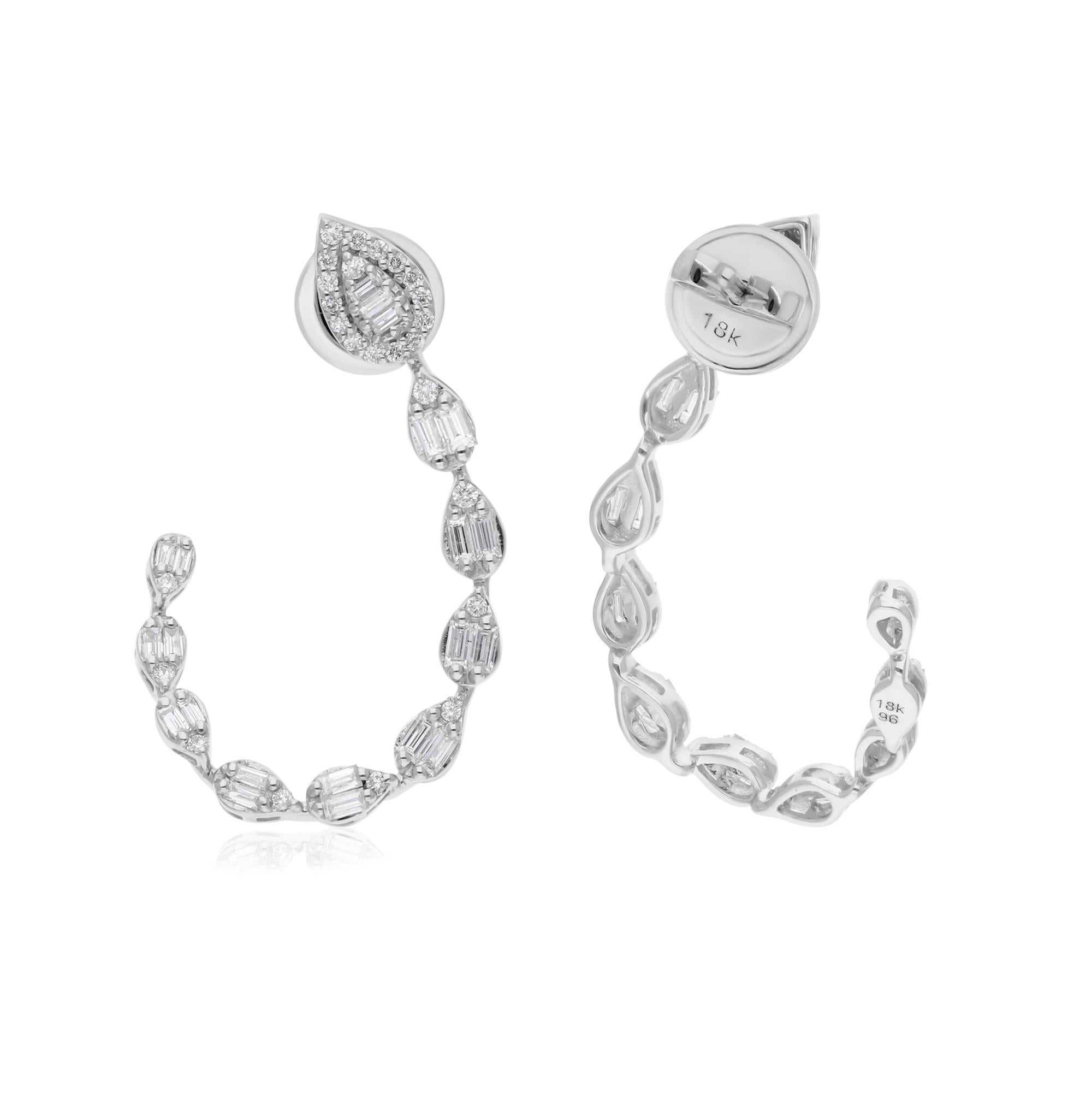 Diese exquisiten Ohrringe sind aus 18-karätigem Gold gegossen und mit 0,96 Karat funkelnden Diamanten besetzt.

FOLLOW SPECTRUM JEWELS Storefront, um die neueste Collection'S und exklusive Stücke zu sehen. Spectrum Jewels ist stolz darauf, ein Top
