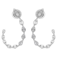 Pendientes de diamantes talla brillante redonda SI/H de 0,96 quilates Oro blanco de 18k
