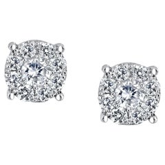 0.96 Carat Total Weight Diamond Stud Earrings in 14k White Gold ref1396