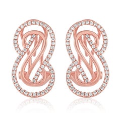 0.96 Carat Diamond Rose Gold Infinity Necklace and Earrings Set
