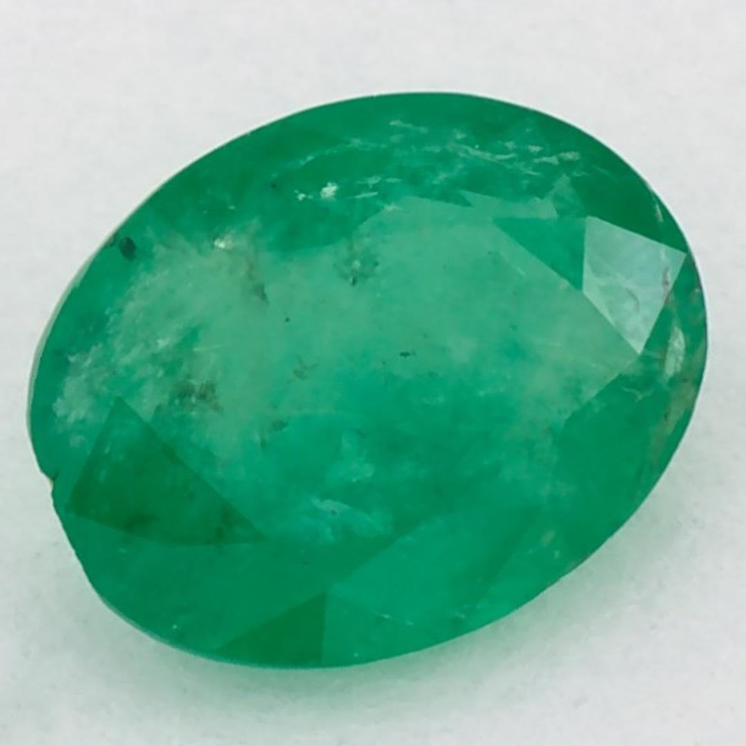 0.96 Karat Smaragd Oval Loser Edelstein (Ovalschliff) im Angebot