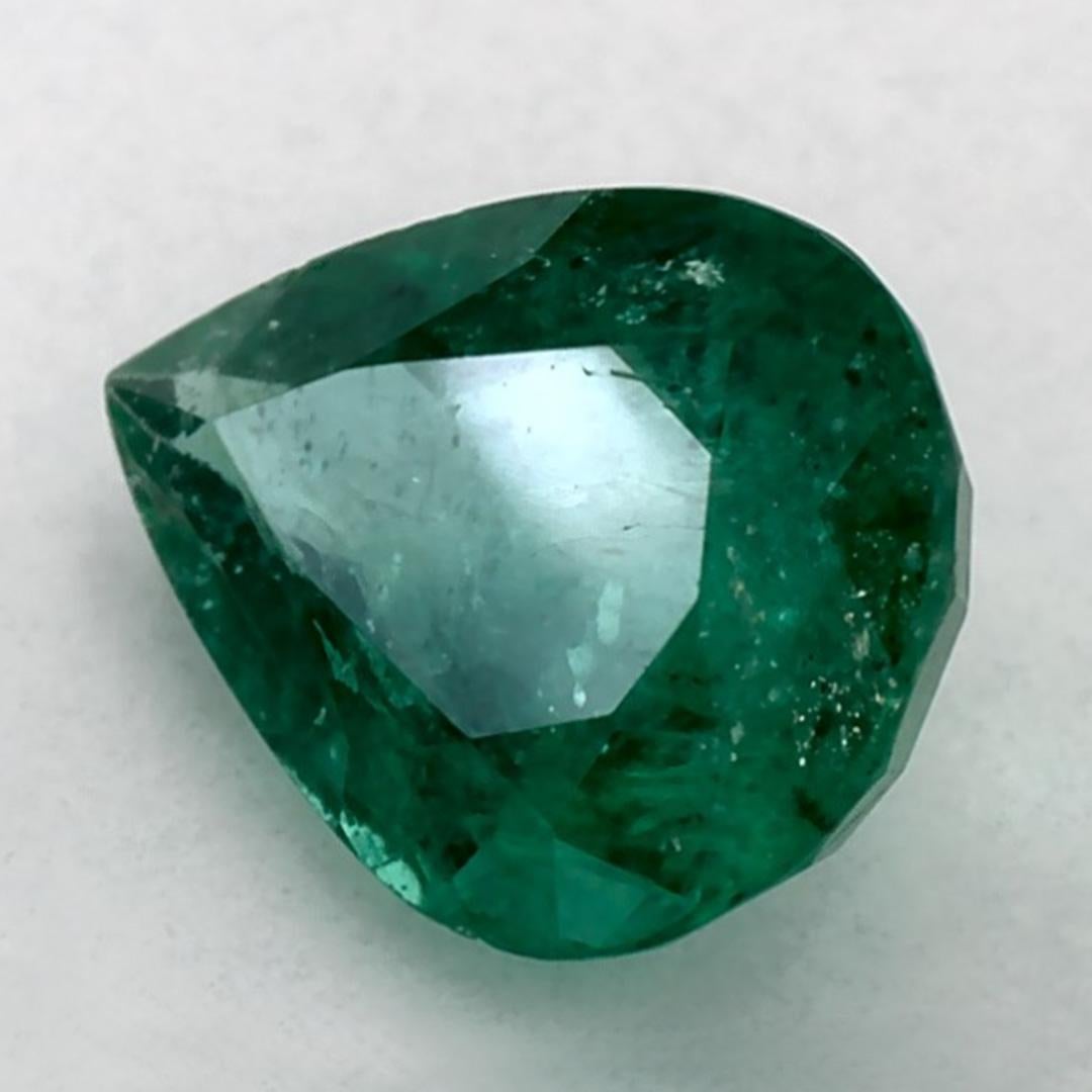 Pear Cut 0.96 Ct Emerald Pear Loose Gemstone