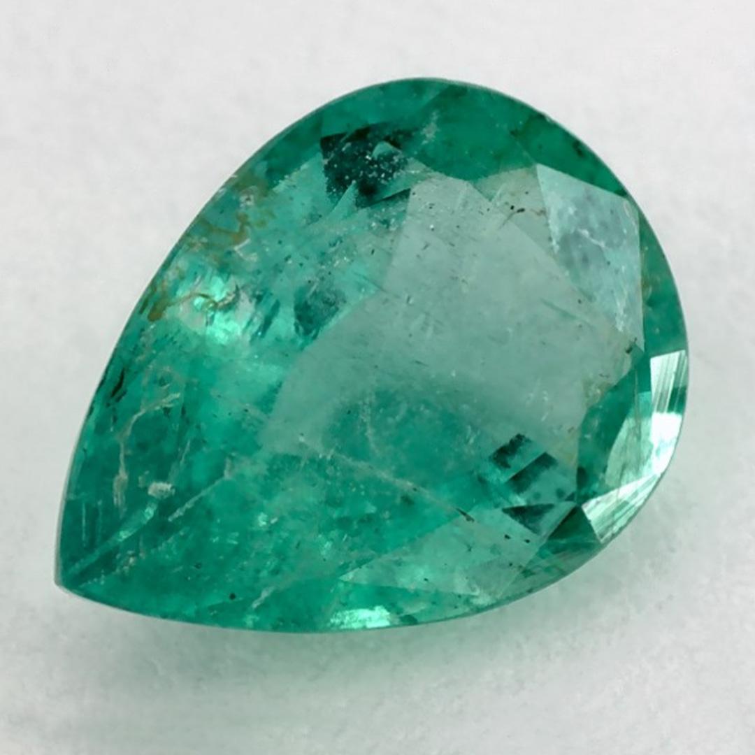 0.96 Karat Smaragd Birne Loser Edelstein (Tropfenschliff) im Angebot