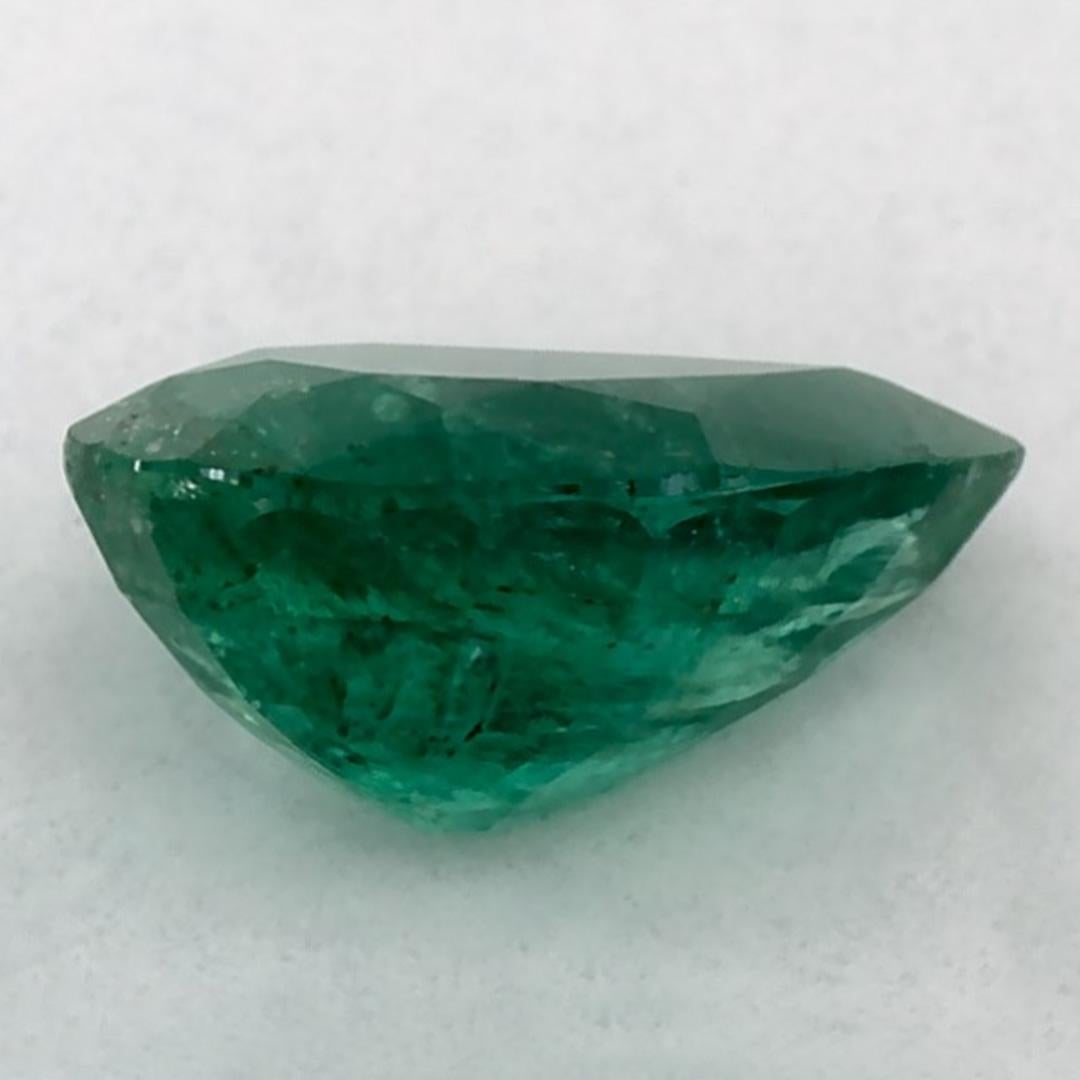 0.96 Ct Emerald Pear Loose Gemstone In New Condition In Fort Lee, NJ