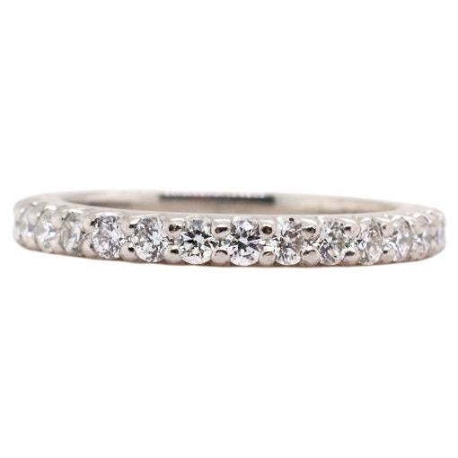 0.96 Ct. Natural Diamonds Platinum Wedding Ring For Sale