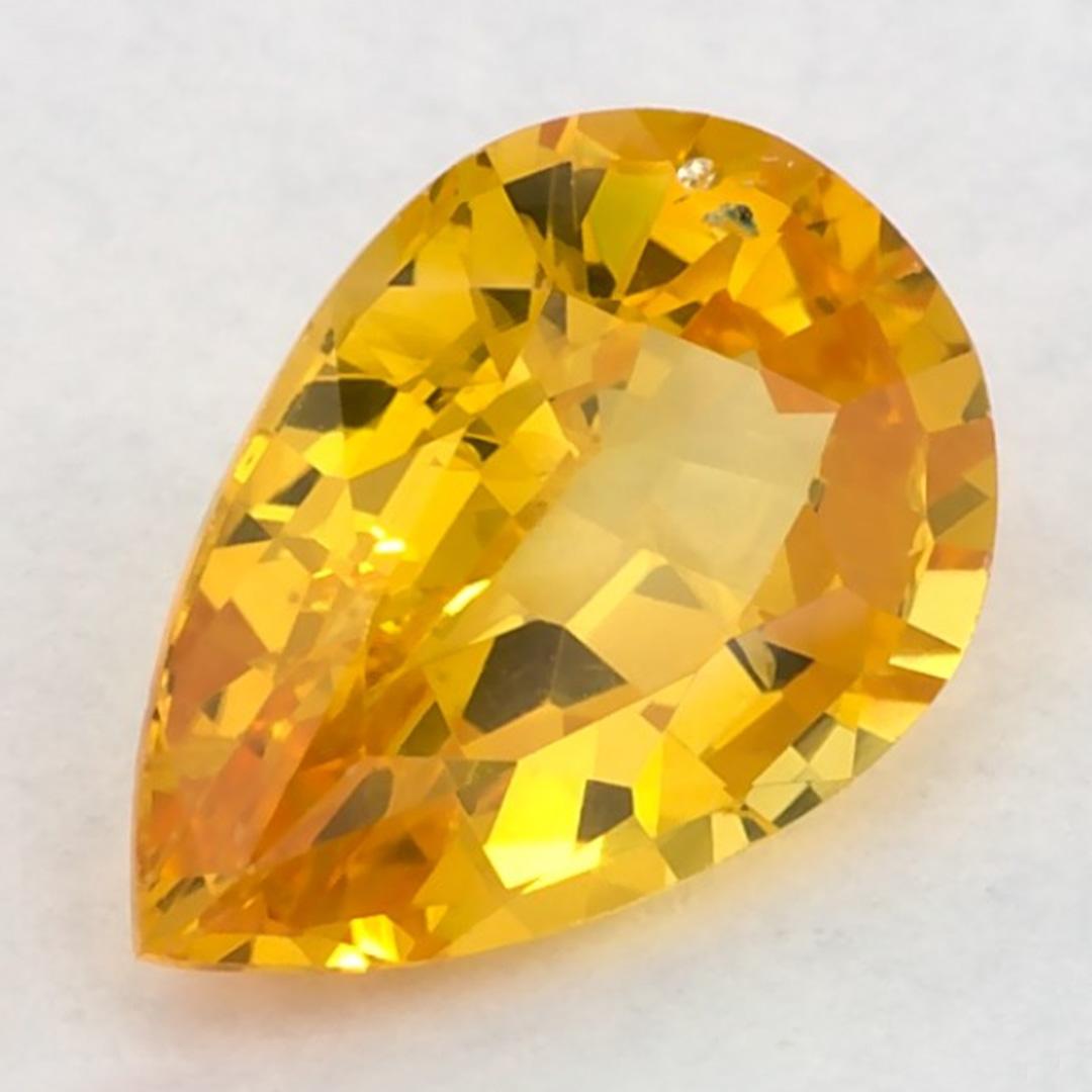 Taille poire 0.96 Ct Yellow Sapphire Pear Loose Gemstone (pierre précieuse en vrac) en vente