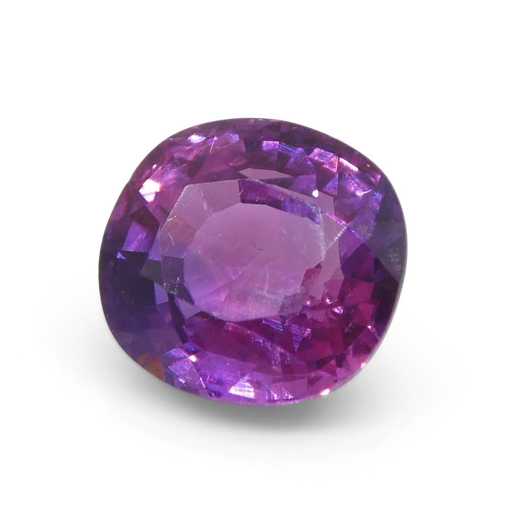 Taille brillant Saphir rose taille coussin 0.96 carat provenant d'Afrique de l'Est, non chauffé en vente