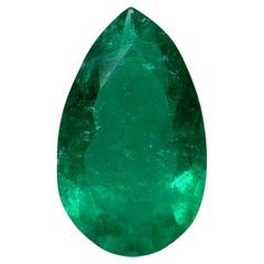 0,96ct Esmeralda Colombiana Verde Oscura - Gema Lágrima Corte Pera Nacimiento Mayo