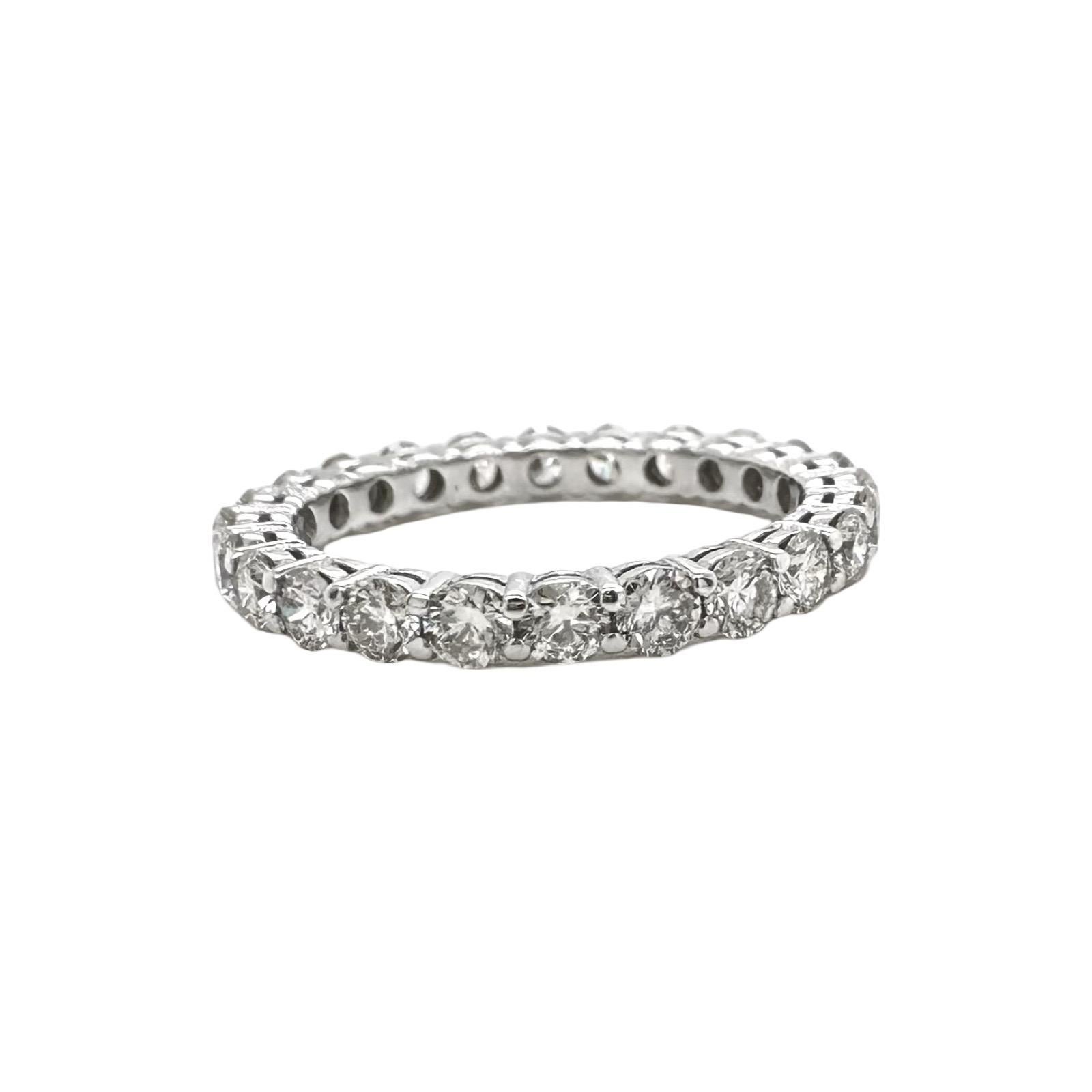 da uomo o donna Fascia per l'eternità con diamante da 0,96 carati in oro bianco 14k, misura 4,5 in vendita