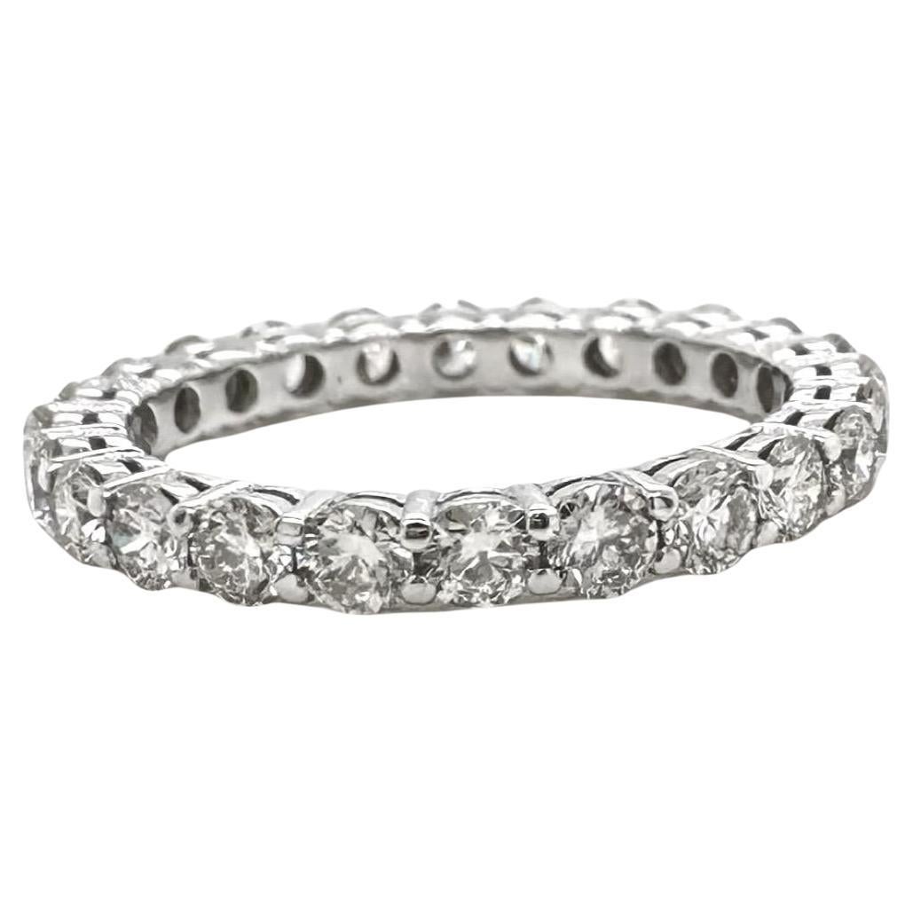 0.96ct Diamond Eternity Band in 14k White Gold, Size 4.5