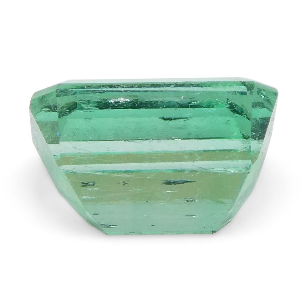 Women's or Men's 0.96ct Emerald Cut Green Emerald from Colombia For Sale