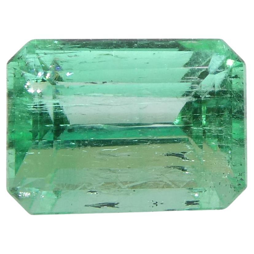 0.96ct Emerald Cut Green Emerald from Colombia For Sale