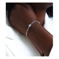 Bracciale in oro massiccio con diamanti ovali da 0,96 carati