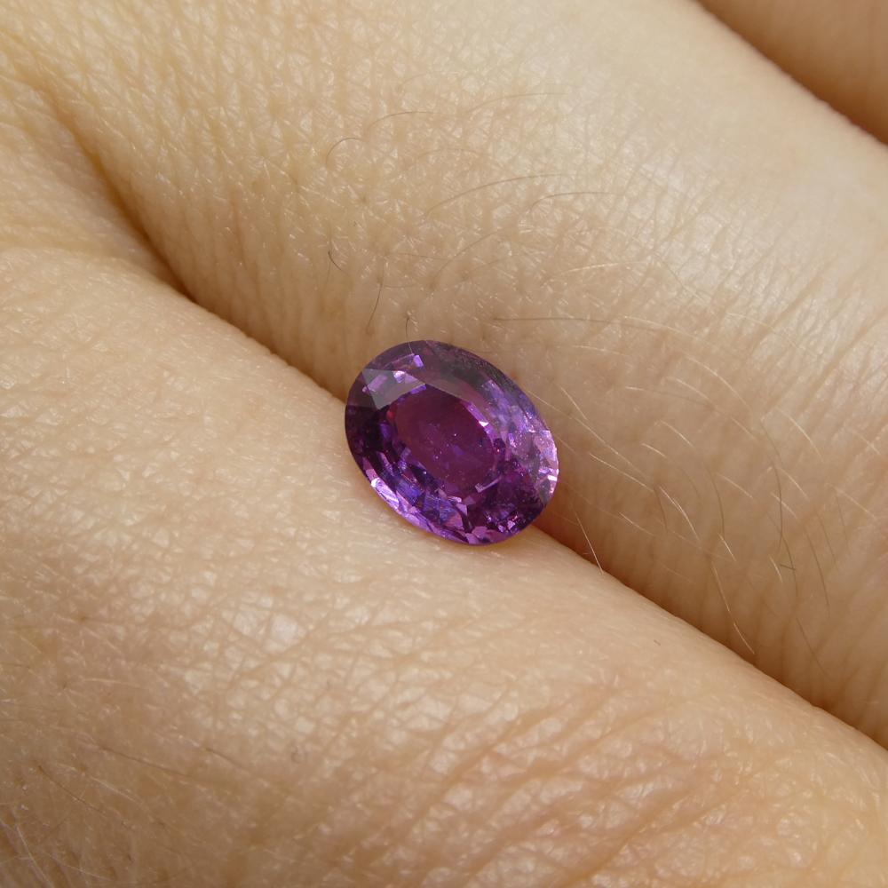 Women's or Men's 0.96ct Oval Pink Sapphire from East Africa, Unheated For Sale