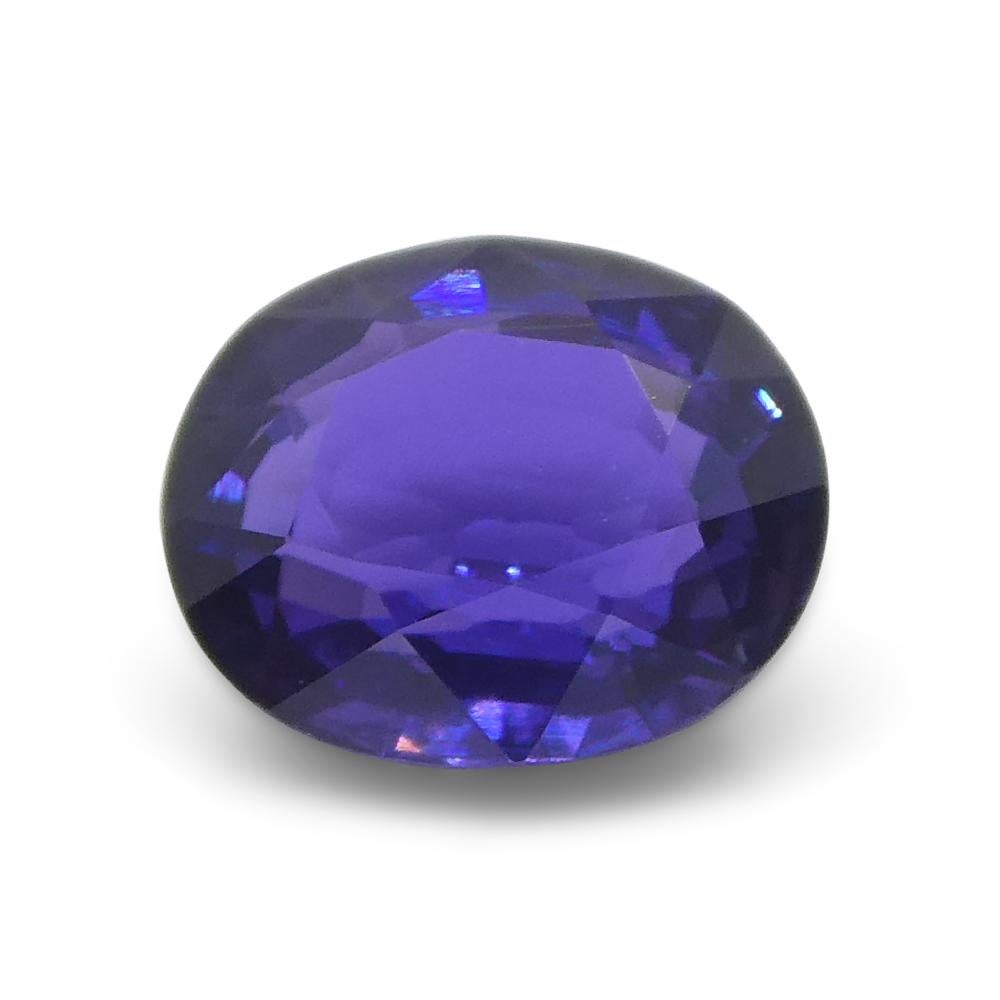 Saphir violet ovale de 0.96 carat, non chauffé, de Madagascar en vente 6