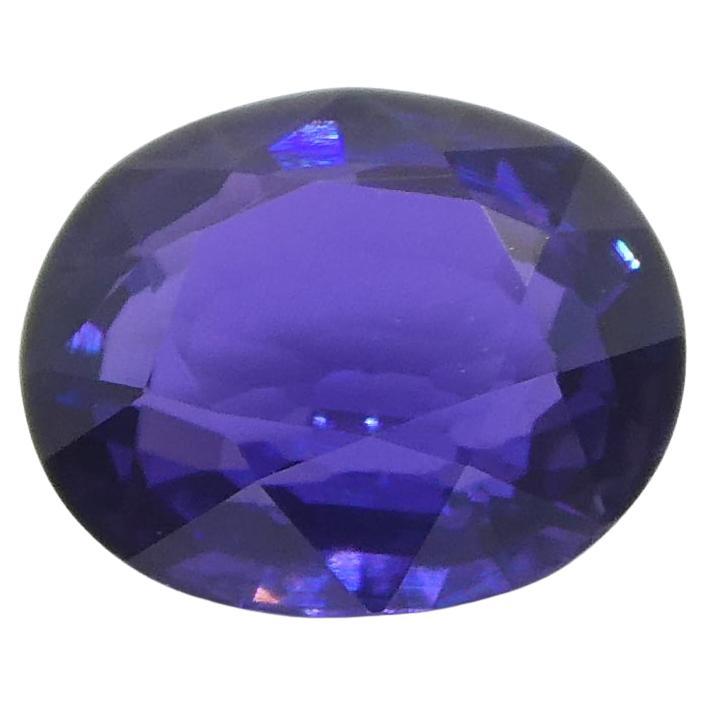 Saphir violet ovale de 0.96 carat, non chauffé, de Madagascar en vente