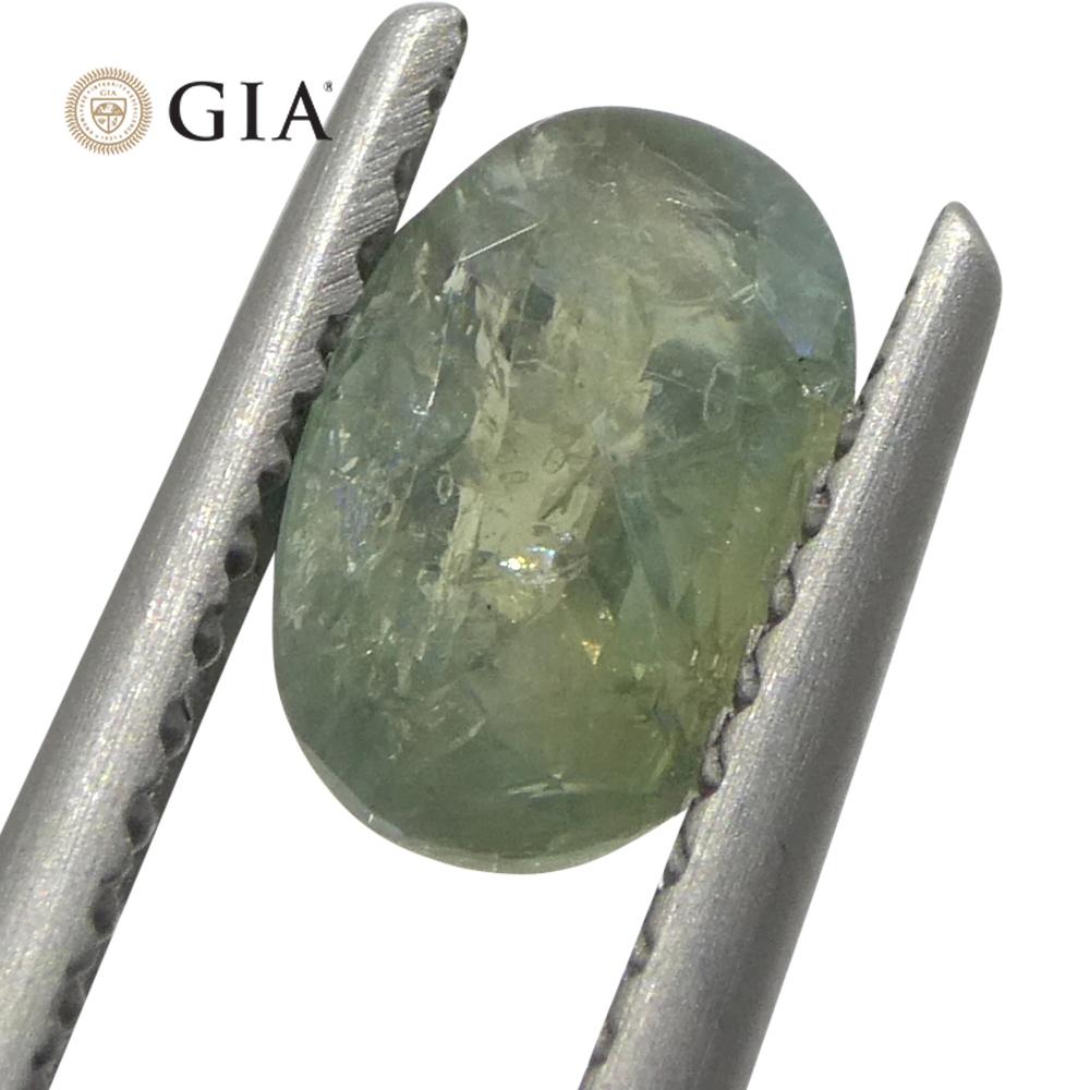 0.96ct Oval Yellowish Green to Purple Alexandrite GIA Certified Unheated   In New Condition For Sale In Toronto, Ontario