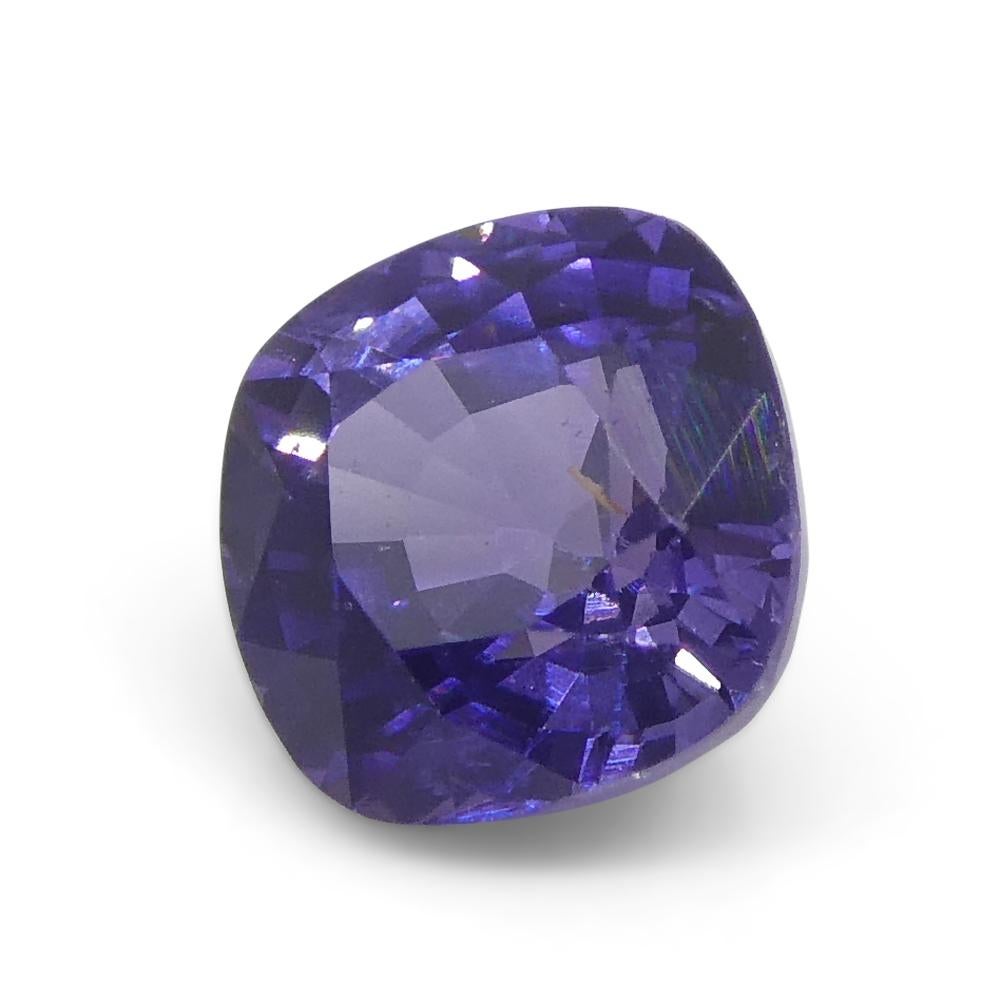 0.96ct Square Cushion Purple Sapphire from East Africa, Unheated For Sale 8