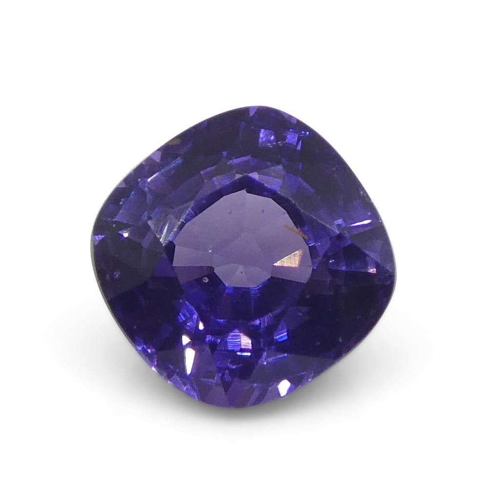 0.96ct Square Cushion Purple Sapphire from East Africa, Unheated For Sale 1