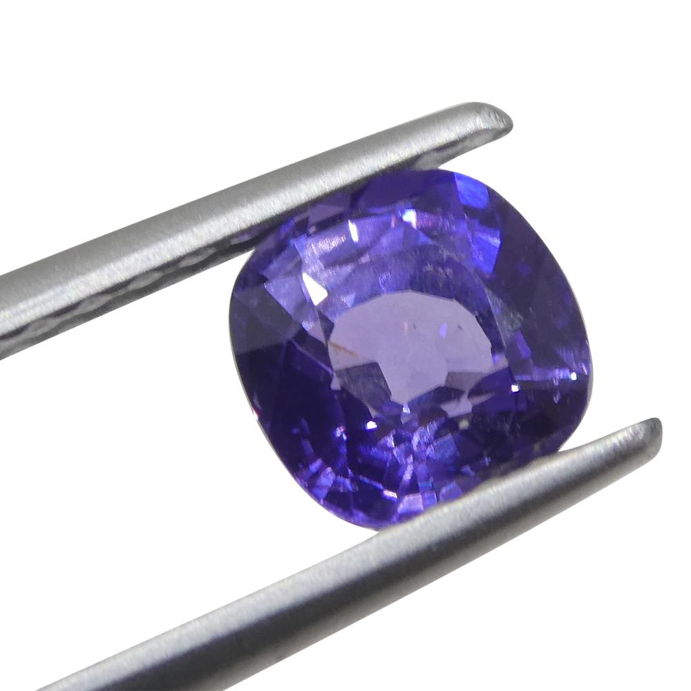 0.96ct Square Cushion Purple Sapphire from East Africa, Unheated en vente 2