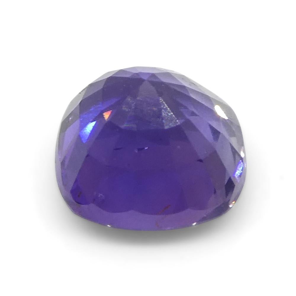 0.96ct Square Cushion Purple Sapphire from East Africa, Unheated For Sale 3