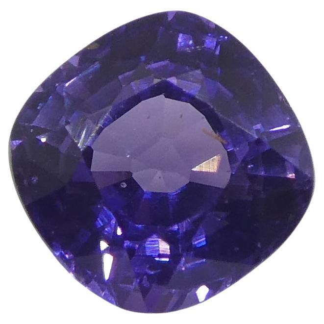 0.96ct Square Cushion Purple Sapphire from East Africa, Unheated For Sale