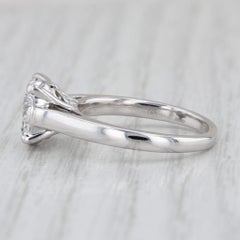 0.96ctw Diamond Cluster Engagement Ring 14k White Gold Size 7.5 Cathedral Band