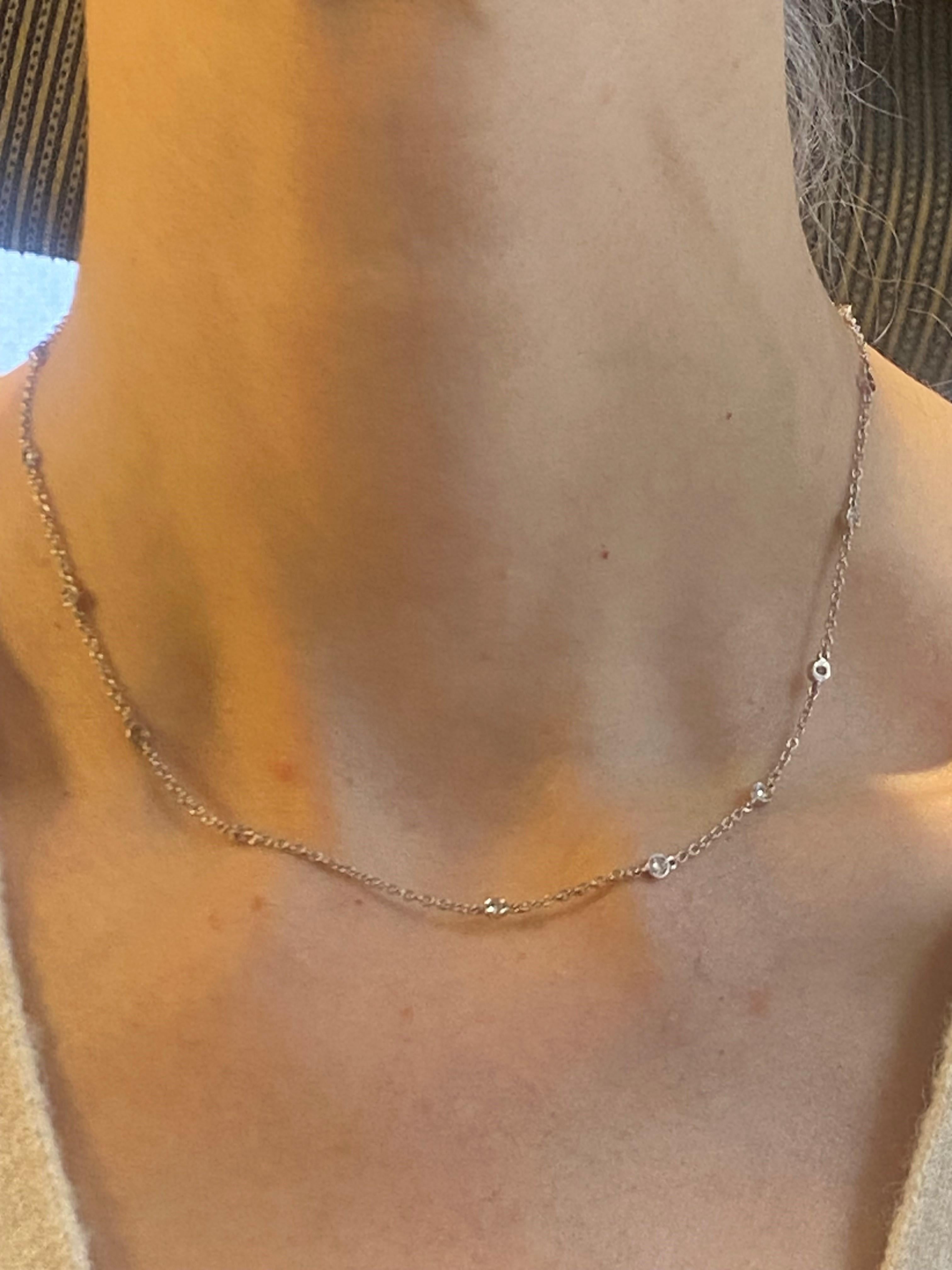 0.96ctw Diamonds By The Yard Necklace in 14KT White Gold In New Condition For Sale In New York, NY