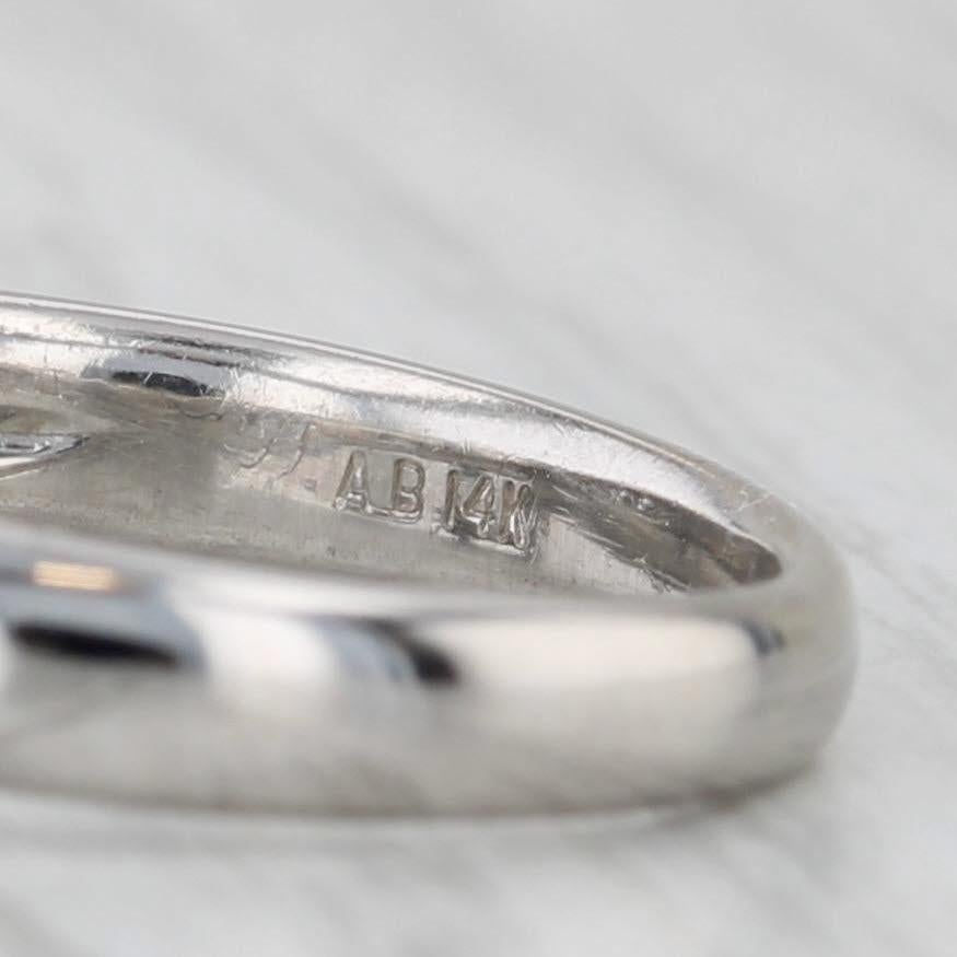0.96ctw Princesse Bague de fiançailles or blanc 14k Taille 6 Bon état - En vente à McLeansville, NC