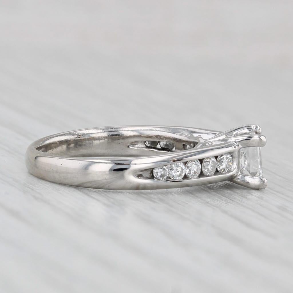 0.96ctw Princesse Bague de fiançailles or blanc 14k Taille 6 Unisexe en vente