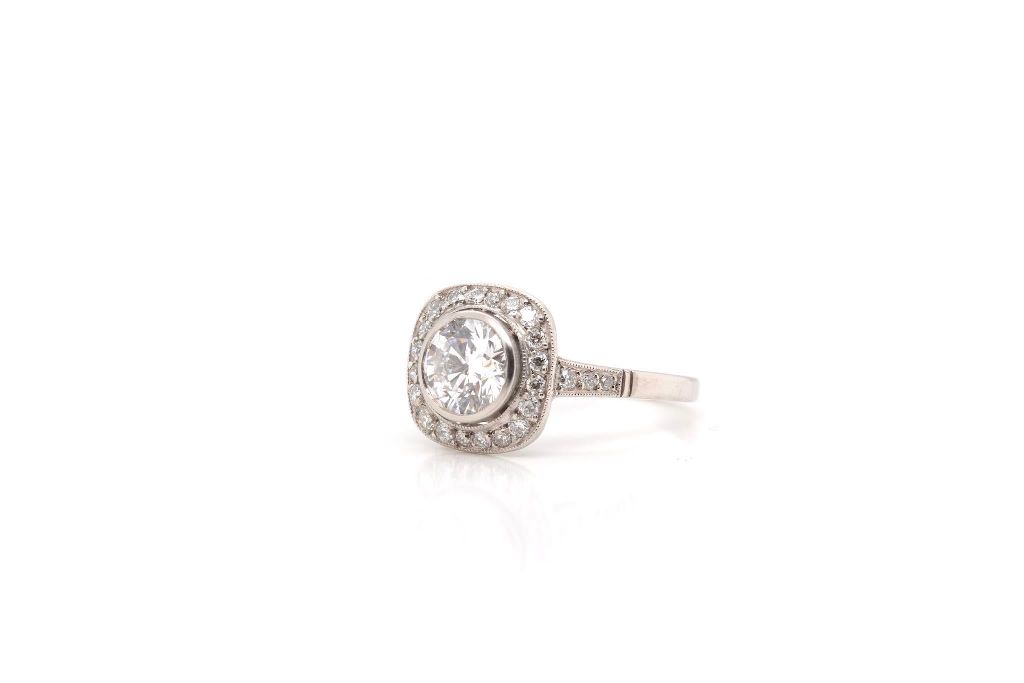 0.97 Carat D/Vs1 Cushion Diamond Ring in Platinum In Good Condition For Sale In PARIS, FR