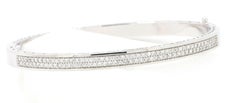 0.97 Carat Diamond Bracelet Bangle in 18 Karat White Gold