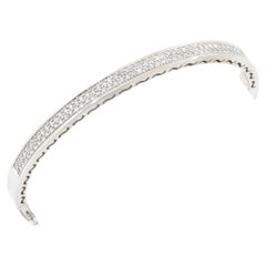 Bracelet jonc en or blanc 18 carats avec diamants de 0,97 carat