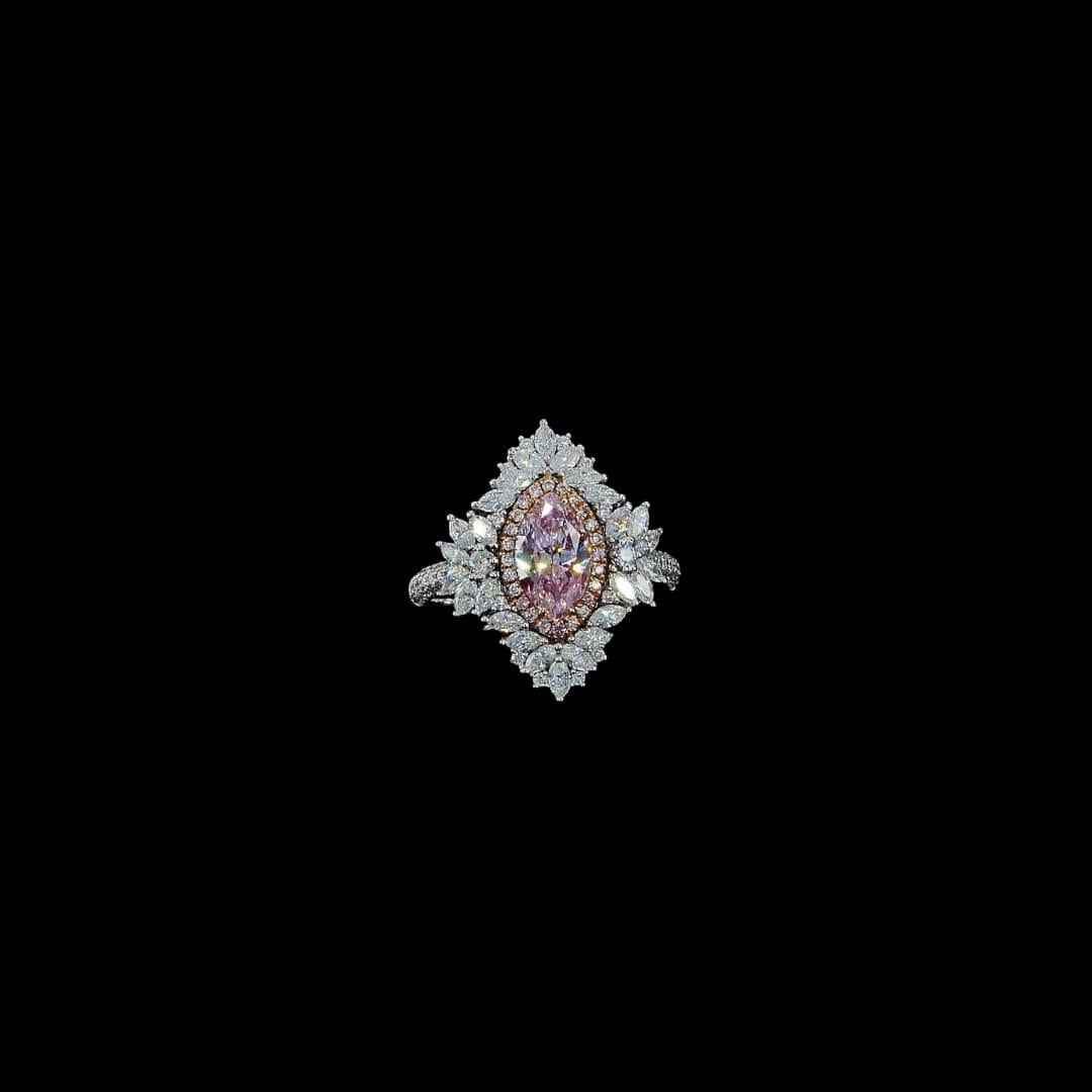 0.97 Carat Faint Pink Diamond Ring VS1 Clarity GIA Certified In New Condition For Sale In Kowloon, HK