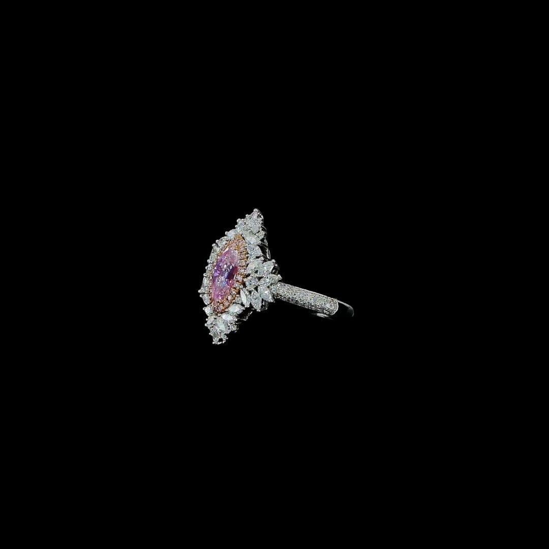 Women's 0.97 Carat Faint Pink Diamond Ring VS1 Clarity GIA Certified For Sale