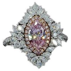 0.97 Carat Faint Pink Diamond Ring VS1 Clarity GIA Certified