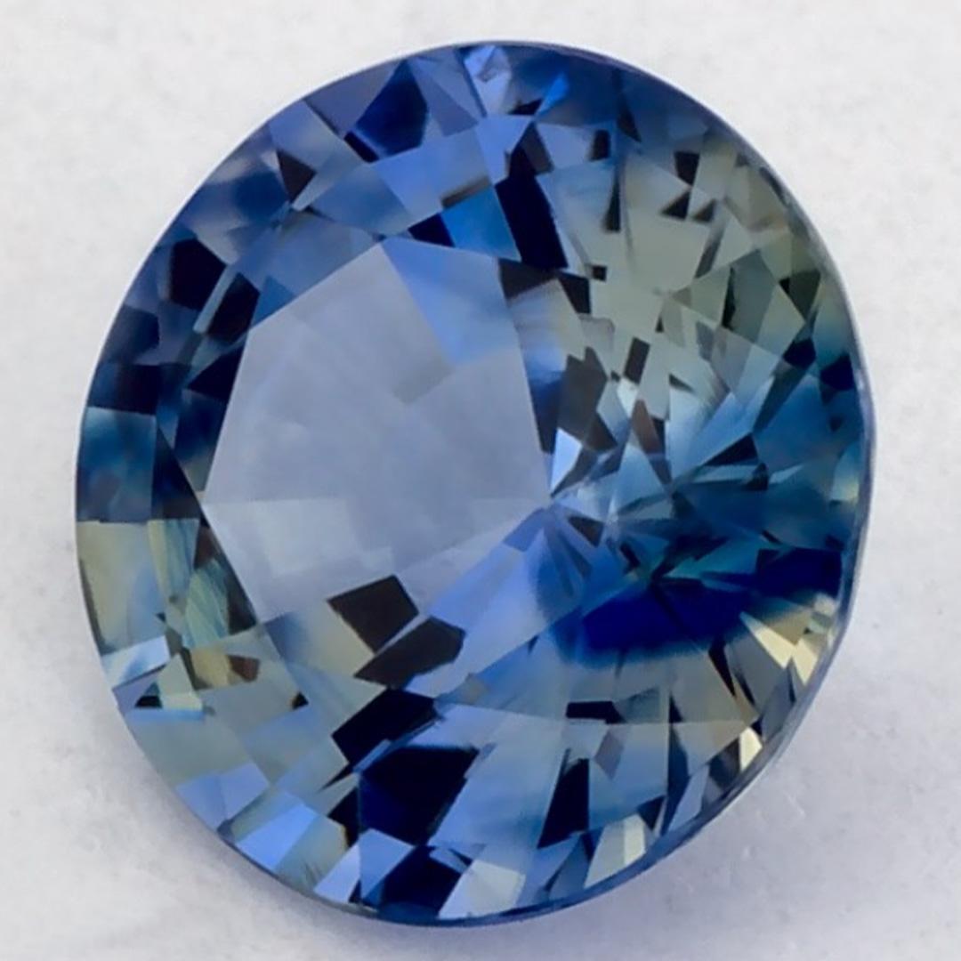 0.97 Karat Blauer runder Saphir, loser Edelstein (Rundschliff) im Angebot