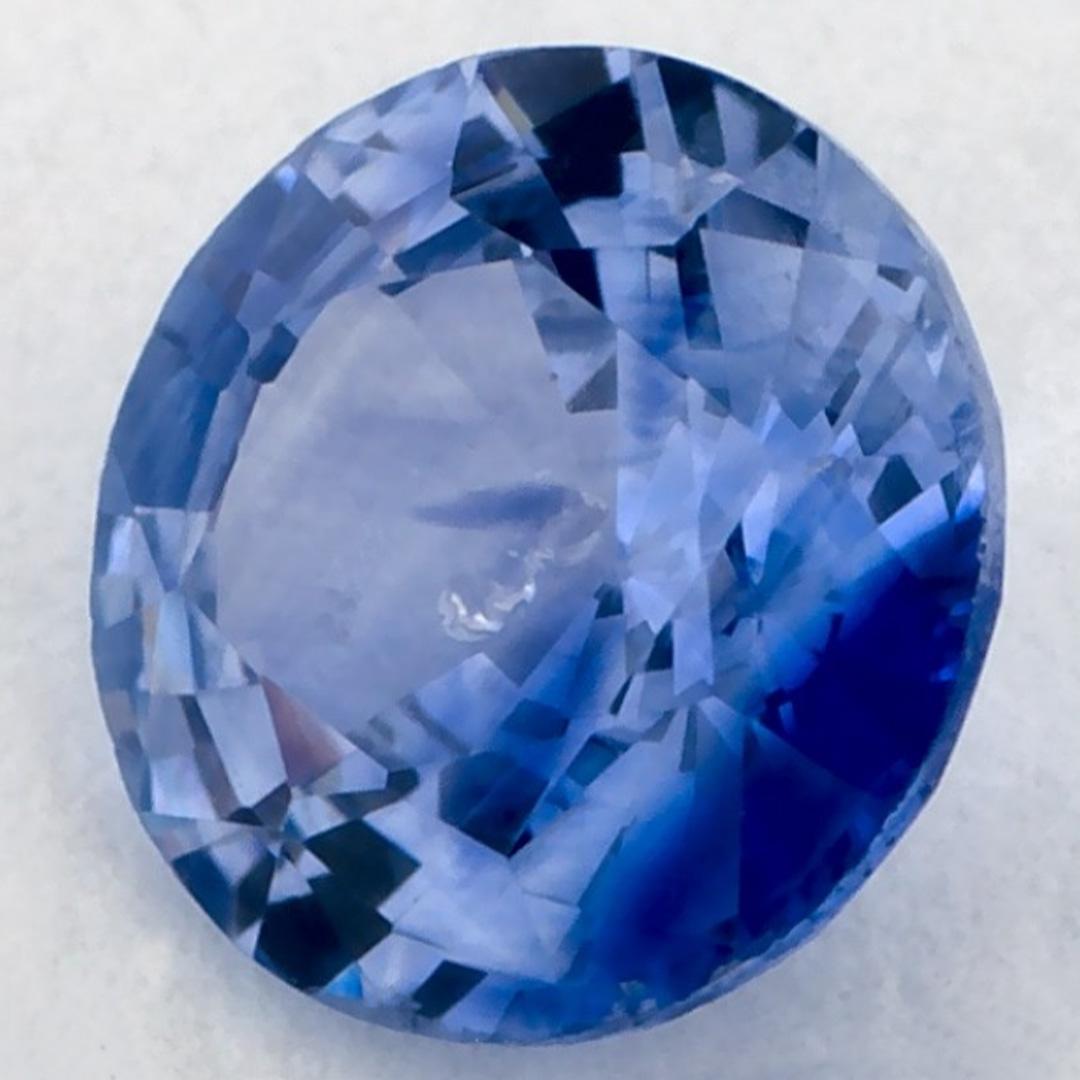 Taille ronde 0.97 Ct Blue Sapphire Round Loose Gemstone (pierre précieuse en vrac) en vente